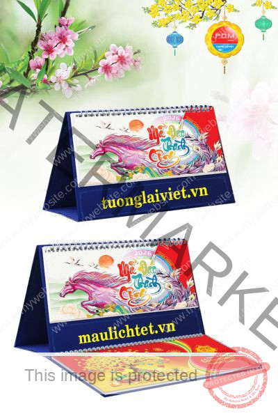 In Lịch để bàn Chữ Thư Pháp