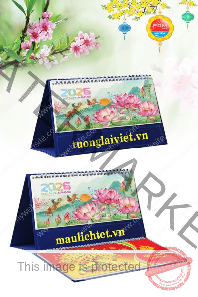 in Lịch để bàn Hoa Sen