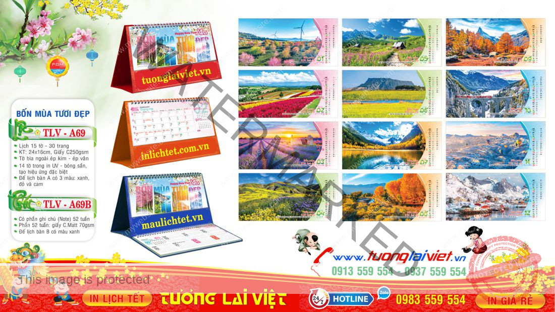 In Lịch Để Bàn Bính Ngọ 2026