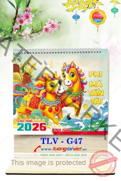 In Lịch gỗ để bàn Mã Đáo Thành Công