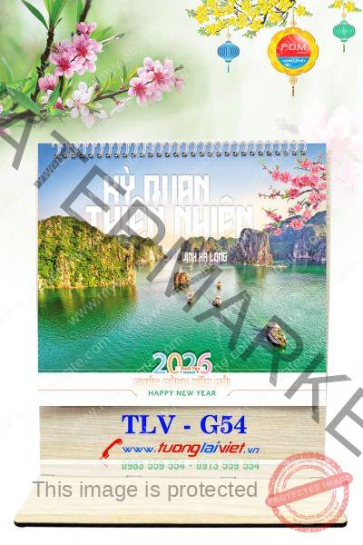 In Lịch gỗ để bàn Kỳ Quan Thiên Nhiên