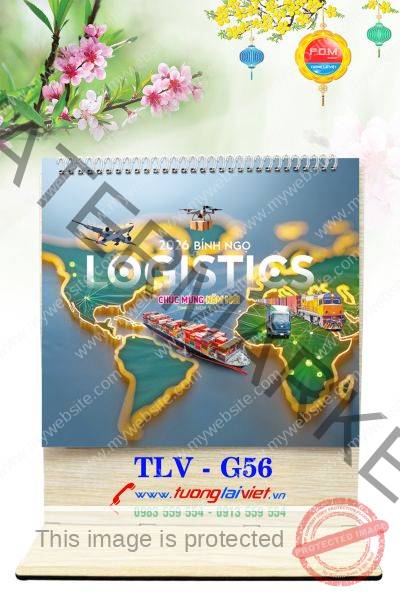 In Lịch gỗ để bàn Logistics