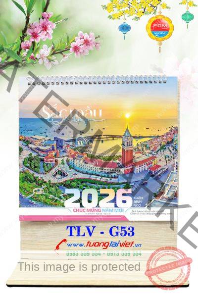 In Lịch gỗ để bàn Sắc Màu Quê Hương